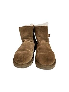 UGG Mini Bailey Bow Ii Women's Booties - Chestnut, US 7 Suede